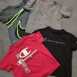 Champion Kids Short-Sleeve Tees in Red, Black, Gray & Heather